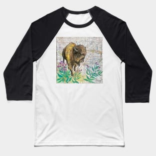 Bison and Western Ironweed Baseball T-Shirt